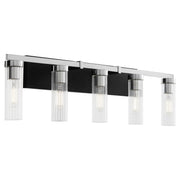 Kilbey 5 Light Vanity in Matte Black / Chrome