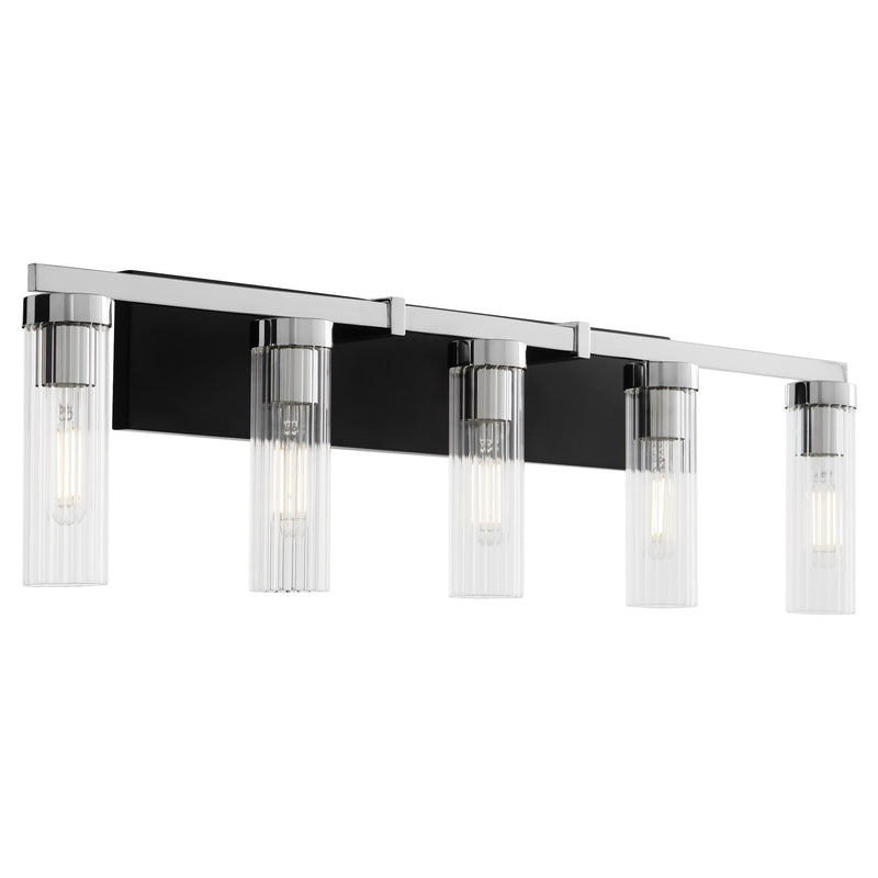 Kilbey 5 Light Vanity in Matte Black / Chrome