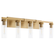 Kilbey 5 Light Vanity in Aged Brass