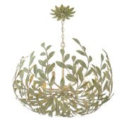 Broche 6 Light 27" Chandelier in Champagne Green Tea