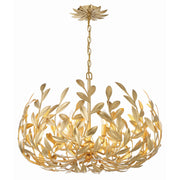 Broche 6 Light 27" Chandelier in Antique Gold
