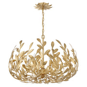 Broche 6 Light 27" Chandelier in Antique Gold