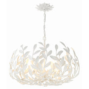 Broche 6 Light 27" Chandelier in Matte White