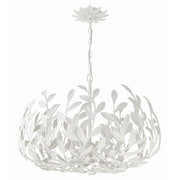 Broche 6 Light 27" Chandelier in Matte White