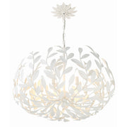 Broche 6 Light 27" Chandelier in Matte White