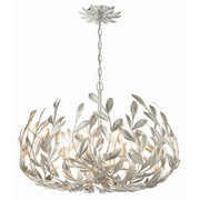 Broche 6 Light 27" Chandelier in Antique Silver