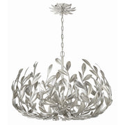 Broche 6 Light 27" Chandelier in Antique Silver