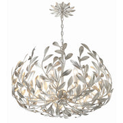 Broche 6 Light 27" Chandelier in Antique Silver