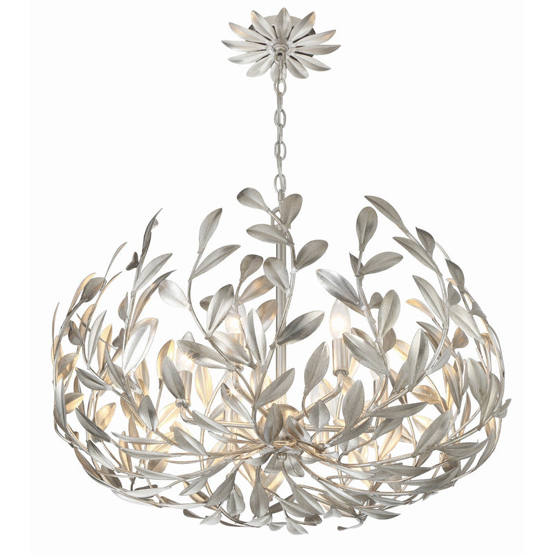 Broche 6 Light 27" Chandelier in Antique Silver