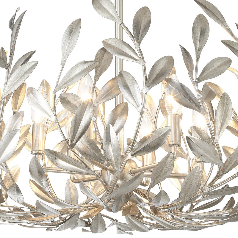 Broche 6 Light 27" Chandelier in Antique Silver
