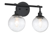 Que 2 Light 14.5" Vanity in Flat Black