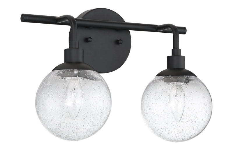 Que 2 Light 14.5" Vanity in Flat Black