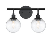 Que 2 Light 14.5" Vanity in Flat Black