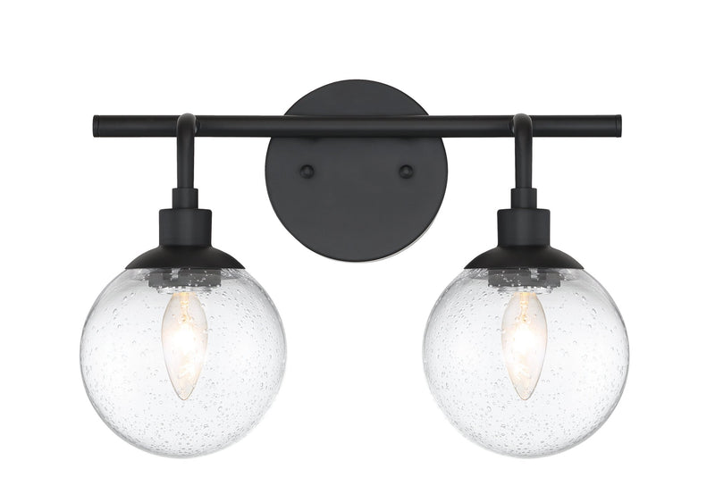 Que 2 Light 14.5" Vanity in Flat Black