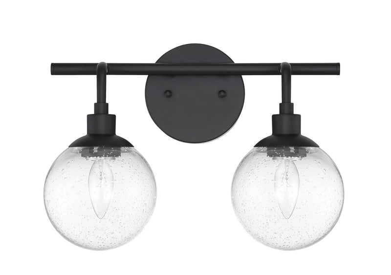 Que 2 Light 14.5" Vanity in Flat Black