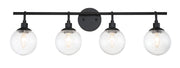 Que 4 Light 32.5" Vanity in Flat Black
