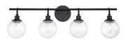 Que 4 Light 32.5" Vanity in Flat Black
