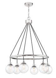 Que 6 Light 28.5" Chandelier in Chrome