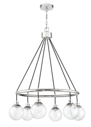 Que 6 Light 28.5" Chandelier in Chrome