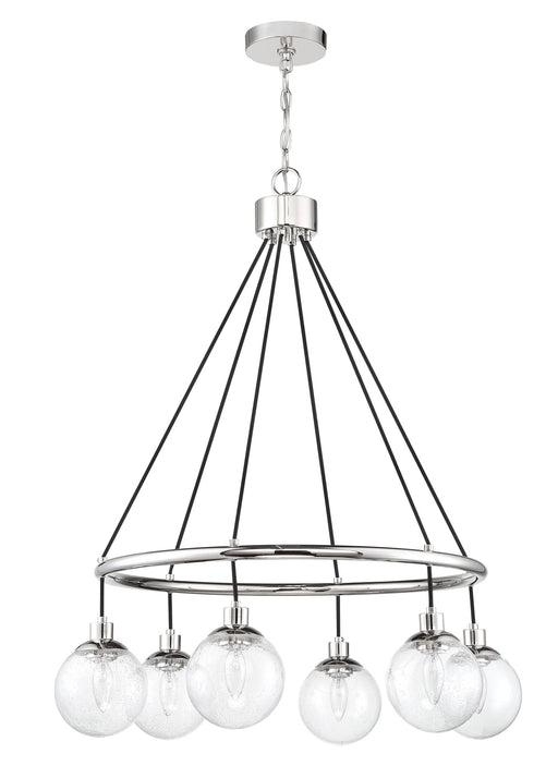 Que 6 Light 28.5" Chandelier in Chrome