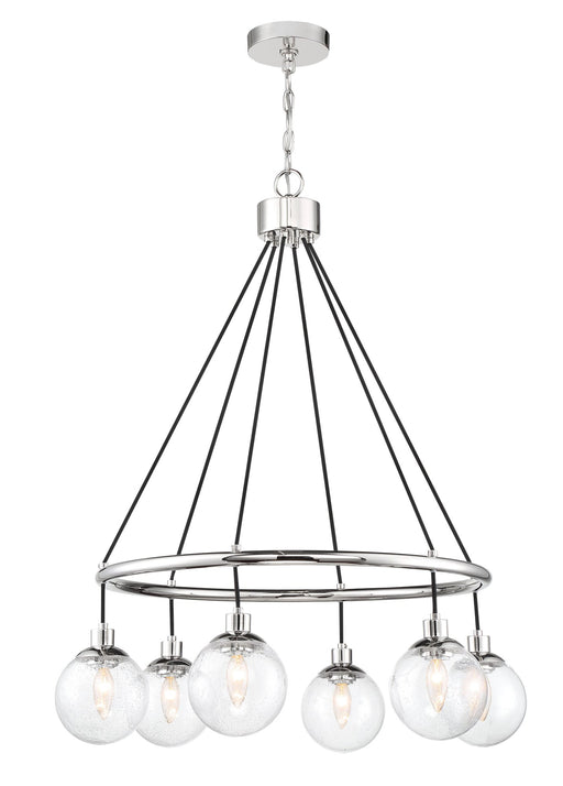 Que 6 Light 28.5" Chandelier in Chrome