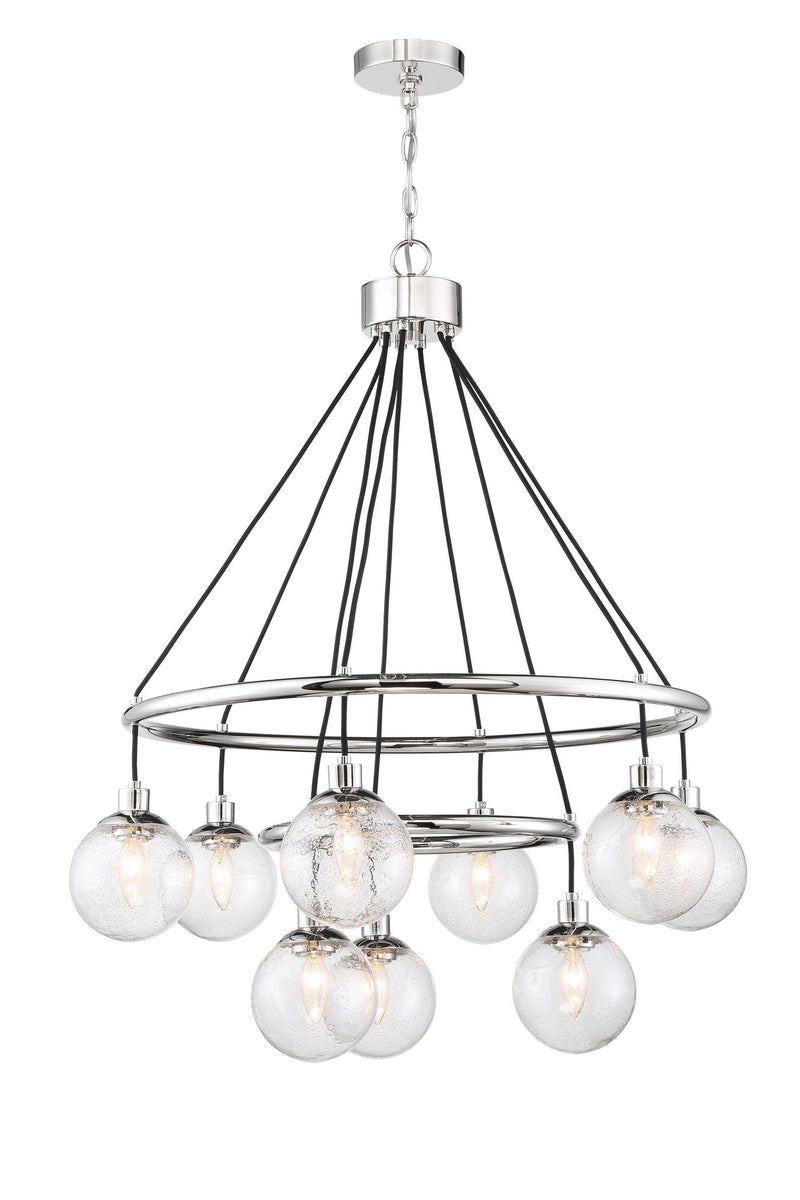 Que 9 Light 31.25" Chandelier in Chrome