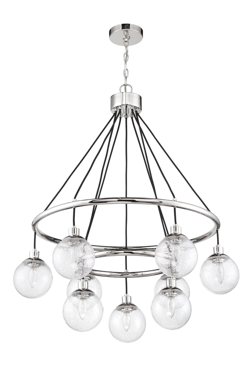 Que 9 Light 31.25" Chandelier in Chrome
