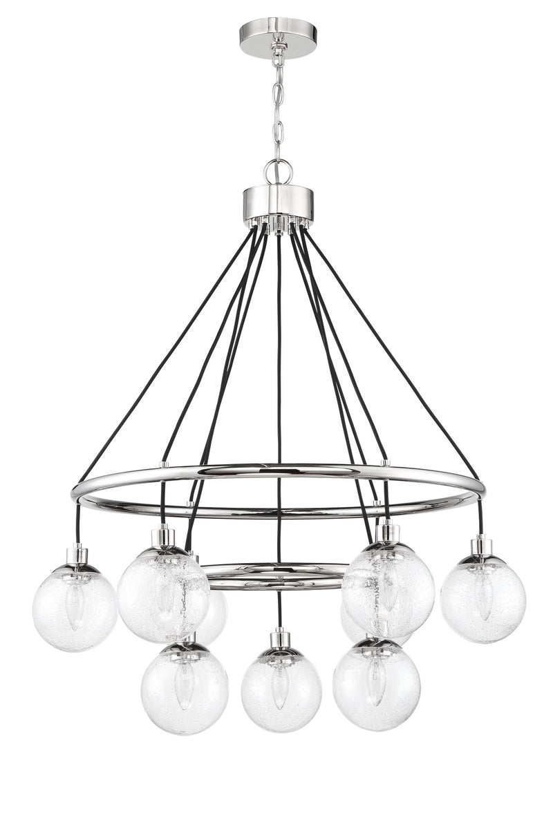 Que 9 Light 31.25" Chandelier in Chrome