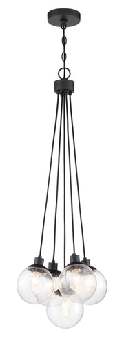 Que 5 Light 14.75" Pendant in Flat Black
