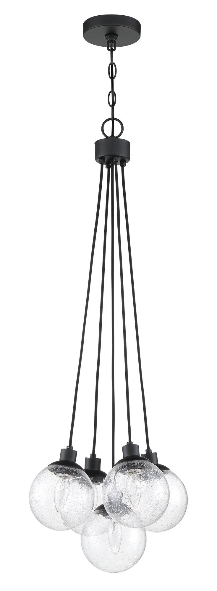 Que 5 Light 14.75" Pendant in Flat Black