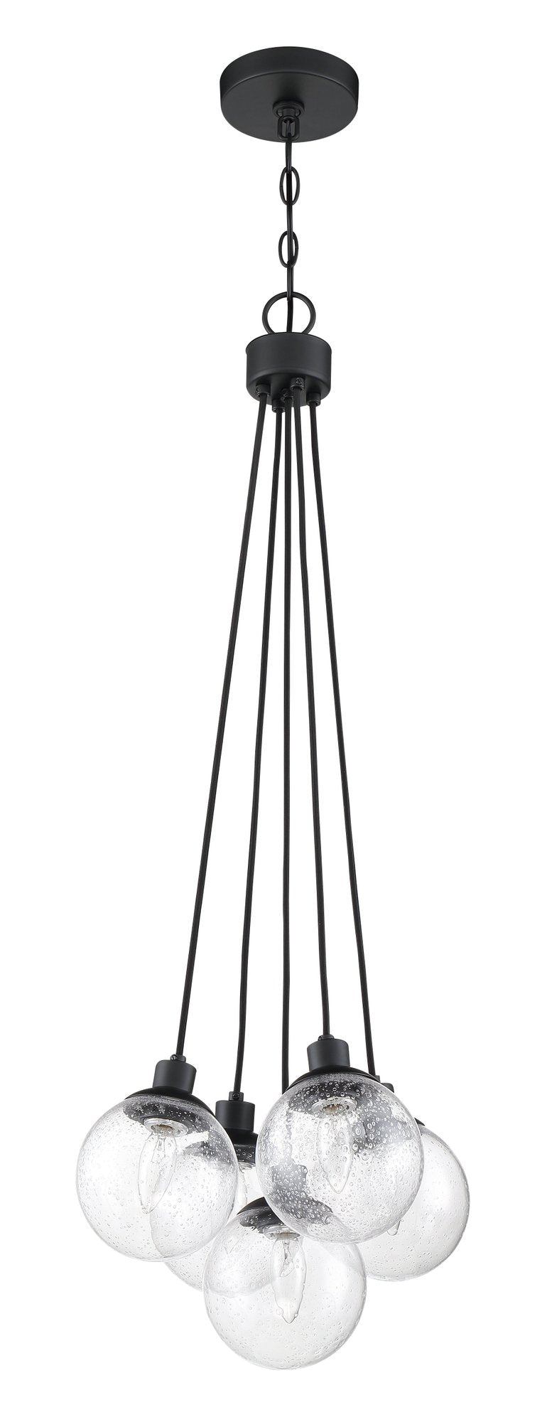 Que 5 Light 14.75" Pendant in Flat Black