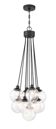 Que 9 Light 16.25" Pendant in Flat Black