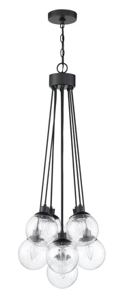 Que 9 Light 16.25" Pendant in Flat Black