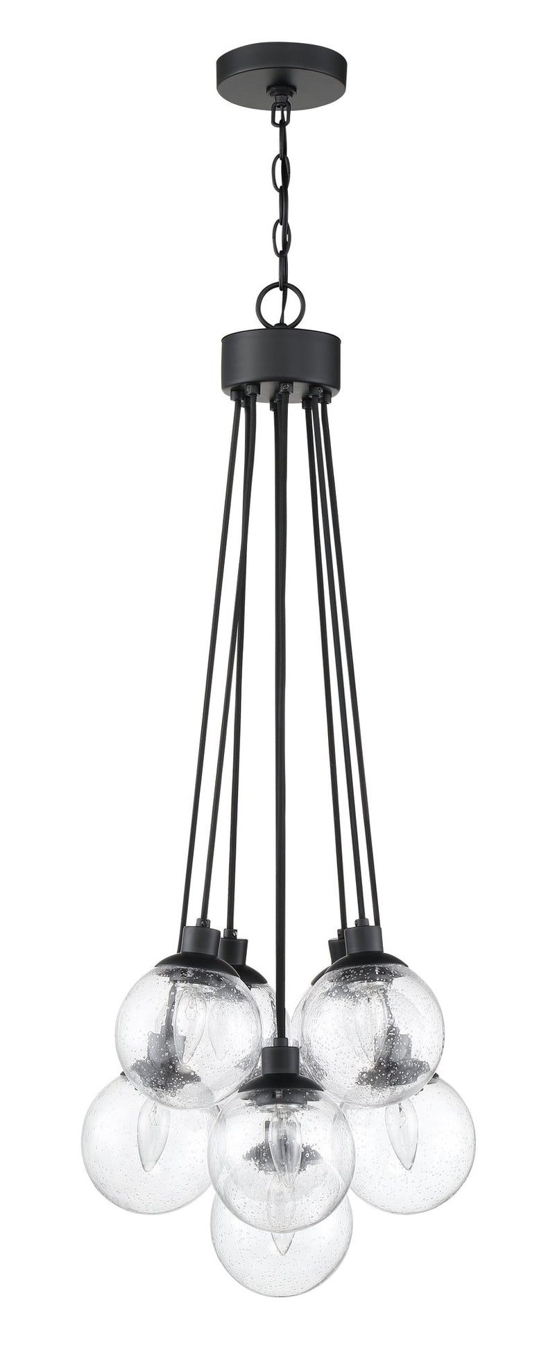 Que 9 Light 16.25" Pendant in Flat Black