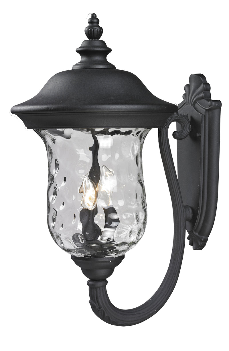 Armstrong 3 Light 12.375" Outdoor Wall Light, 533 Series in Black
