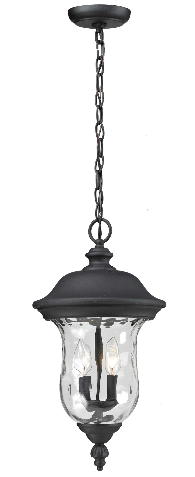Armstrong 3 Light 12.375" Outdoor Chain Mount Ceiling Fixture in Black