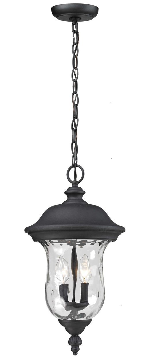 Armstrong 3 Light 12.375" Outdoor Chain Mount Ceiling Fixture in Black