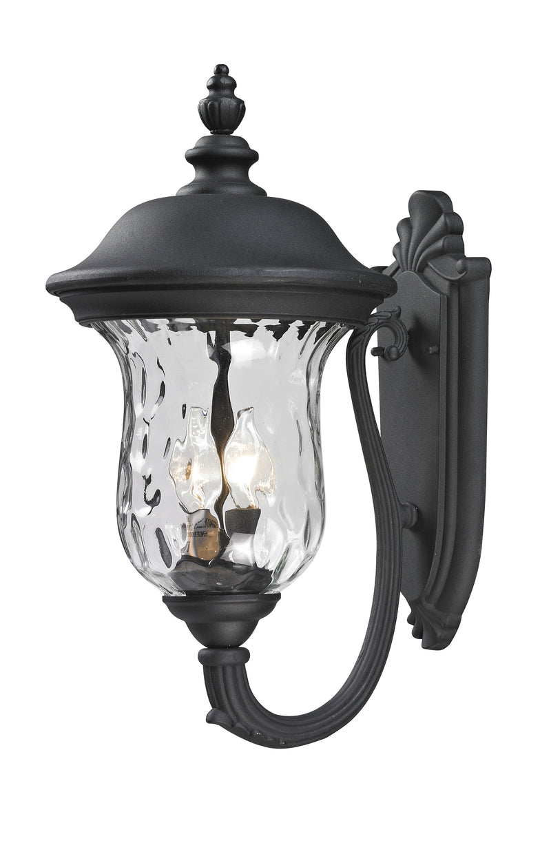 Armstrong 2 Light 10" Outdoor Wall Light, 533 Series in Black