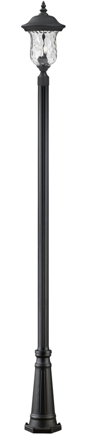 Armstrong 2 Light 10" Outdoor Post Mount Fixture in Black, 96" Cast Post, 10" Base