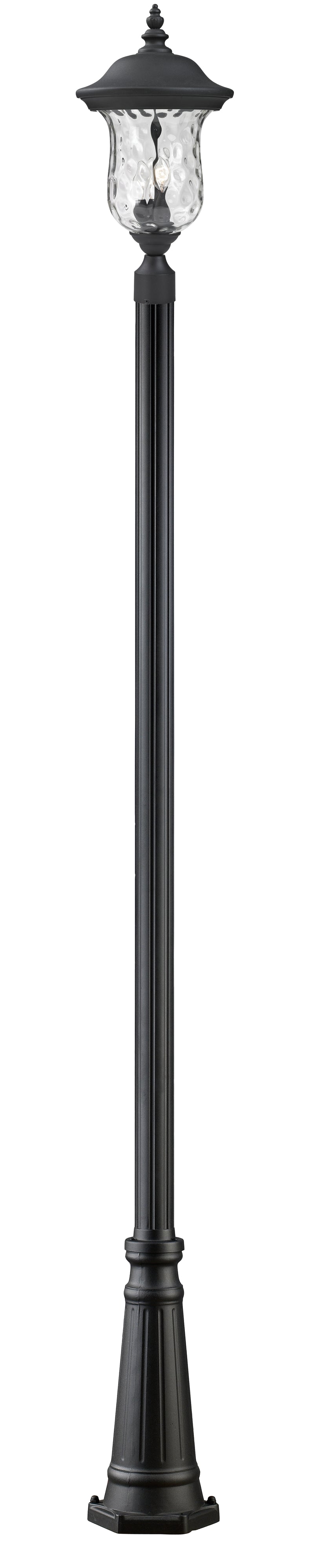 Armstrong 2 Light 10" Outdoor Post Mount Fixture in Black, 96" Cast Post, 10" Base