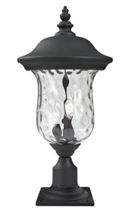 Armstrong 2 Light 10" Outdoor Post Mount Fixture in Black, Pier Mount, 6" Base