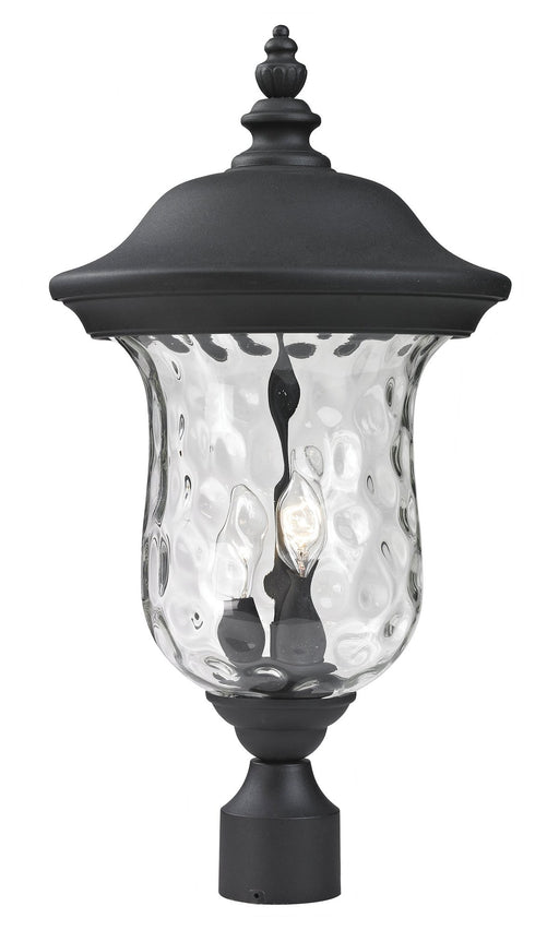 Armstrong 2 Light 10" Outdoor Post Mount Fixture in Black, Post Top Only