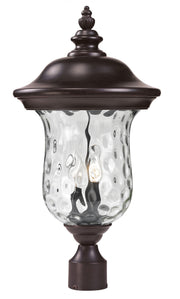 Armstrong 2 Light 10" Outdoor Post Mount Fixture in Bronze, Post Top Only