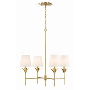 Broche 4 Light 28" Chandelier in Antique Gold