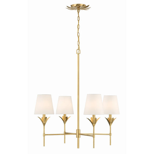 Broche 4 Light 28" Chandelier in Antique Gold