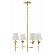 Broche 4 Light 28" Chandelier in Antique Gold