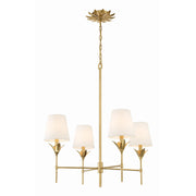 Broche 4 Light 28" Chandelier in Antique Gold