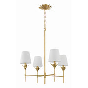 Broche 4 Light 28" Chandelier in Antique Gold