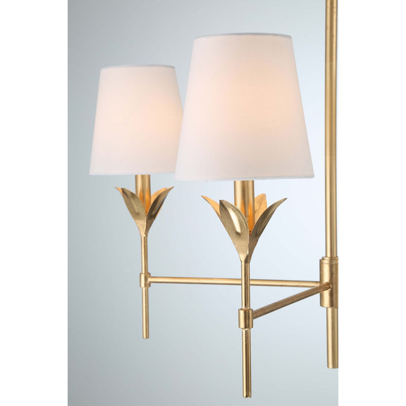 Broche 4 Light 28" Chandelier in Antique Gold