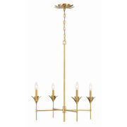 Broche 4 Light 28" Chandelier in Antique Gold